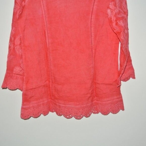 Soft Surroundings Deidre Tunic Top‎ Eyelet Plus 2X Embroidery Eyelet 3/4 Sleeve - Picture 10 of 10